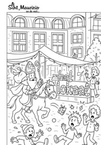 Gratis Kleurplaat van Sinterklaas in Drunen, Heusden en Vlijmen. Het Lokaal in Drunen; Raadhuisplen Drunen