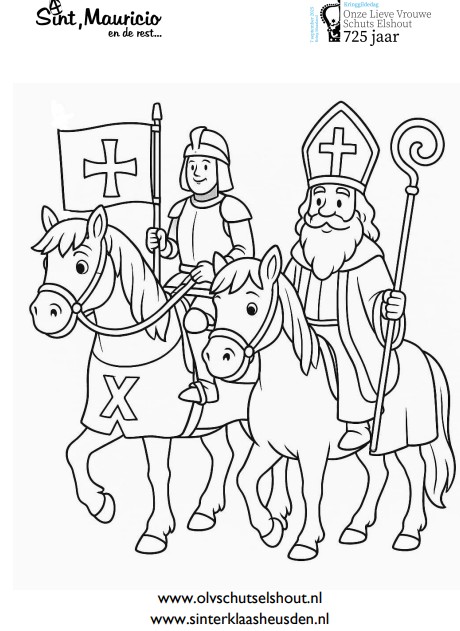 Sinterklaas; Elshout; Schuts; Heusden; Drunen; gratis Kleurplaat