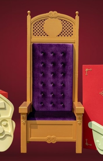 Decor en Showtechniek voor Sinterklaas in Drunen Heusden en Vlijmen zoals deze prachtige Sinterklaastroon.